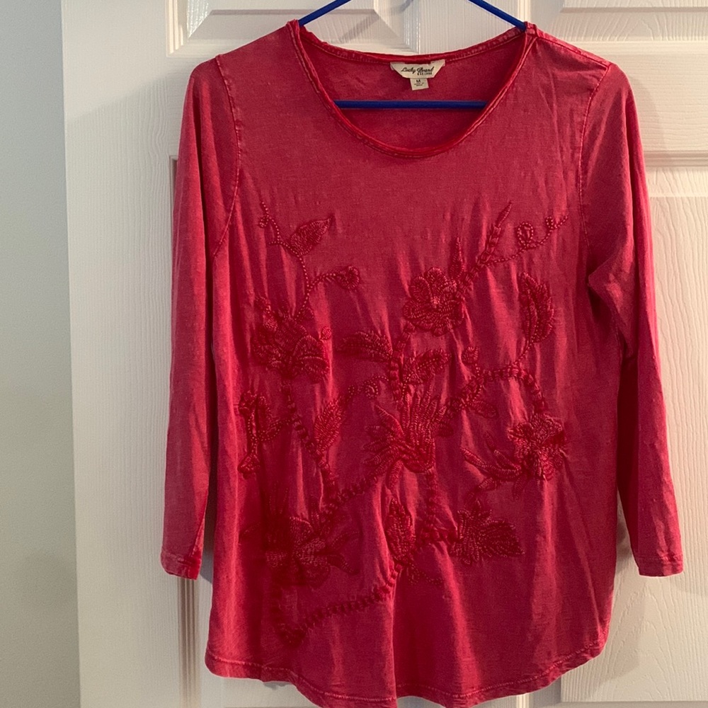 Vintage embroidered lucky brand top